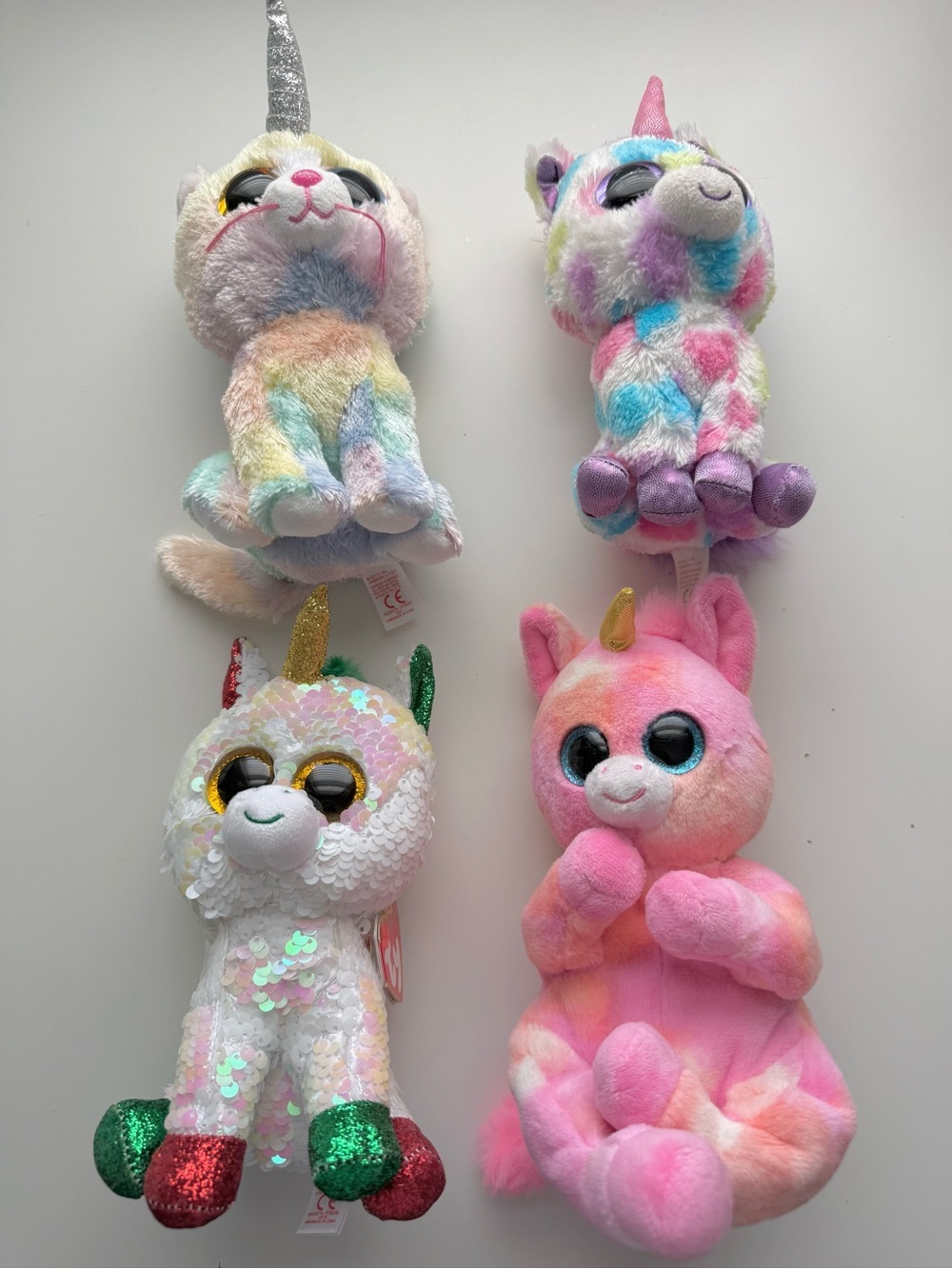 Ty Rainbow Pastel Unicorn Plush Lot